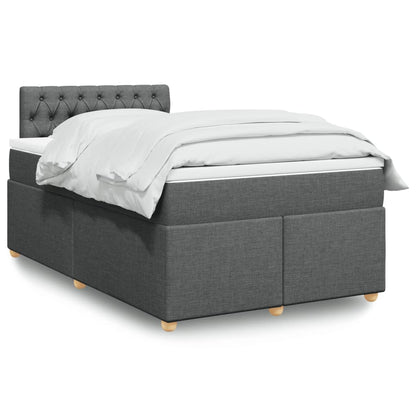 Box Spring Postel S Matrací Textil Tmavě Šedá