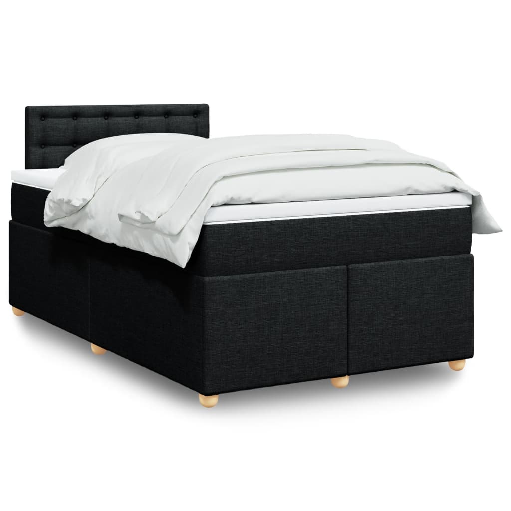Box Spring Postel S Matrací Černá Textil Černá