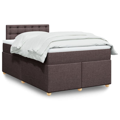 Box Spring Postel S Matrací Textil Tmavě Hnědá