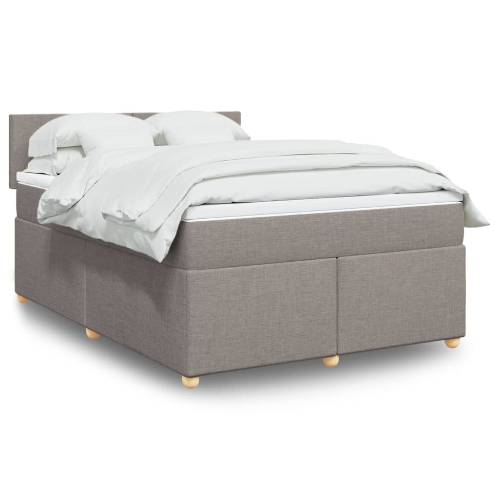 Box Spring Postel S Matrací Textil Taupe