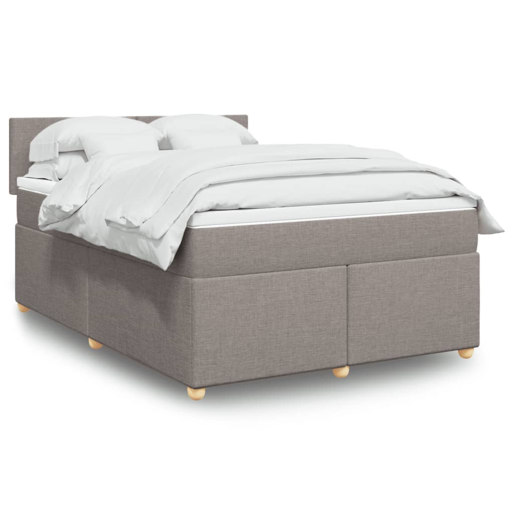 Box Spring Postel S Matrací Textil Taupe