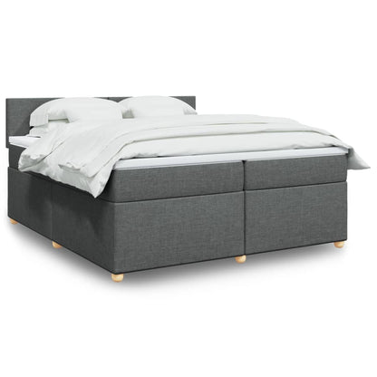Box Spring Postel S Matrací Textil Tmavě Šedá