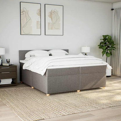 Box Spring Postel S Matrací Taupe 200X200 Cm Textil