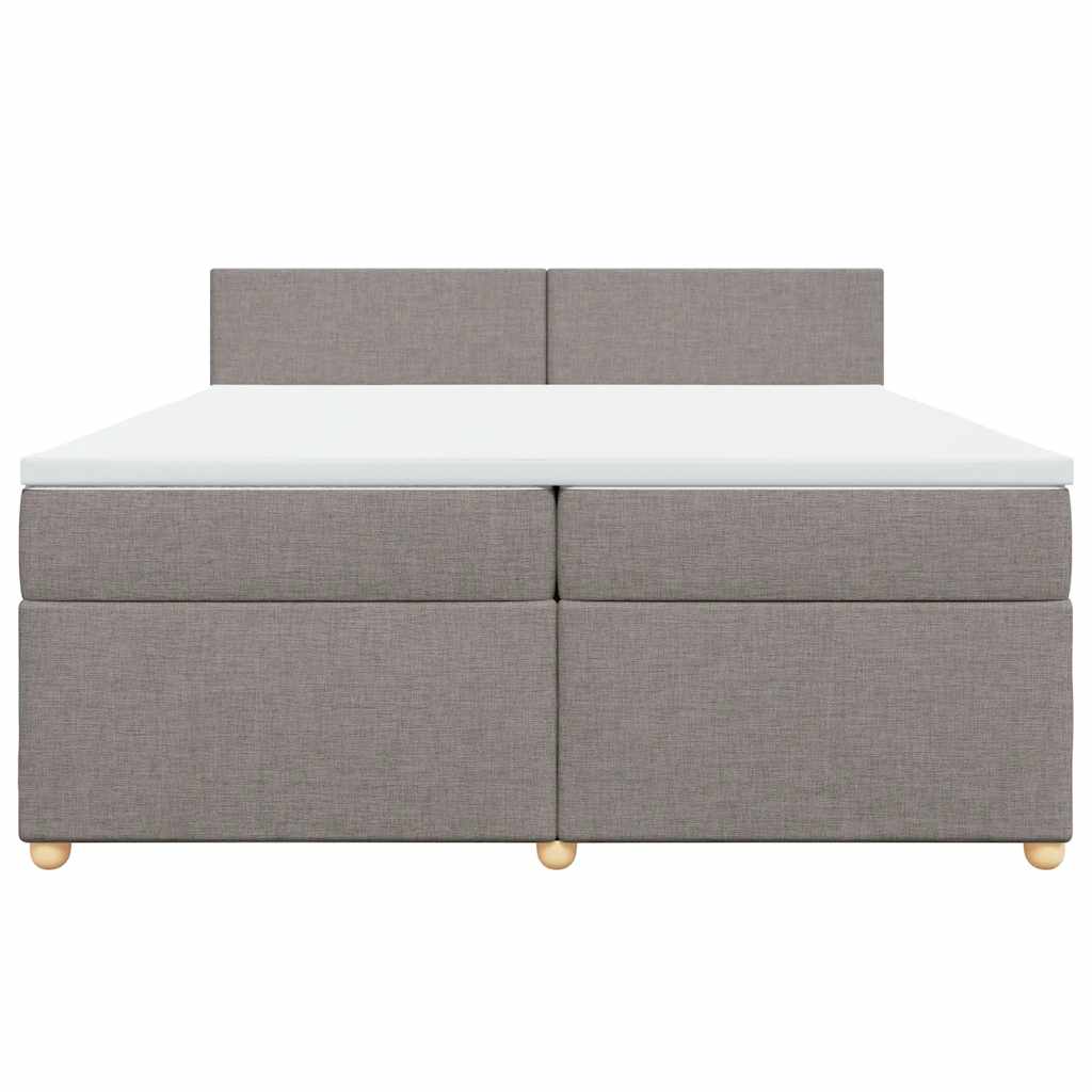Box Spring Postel S Matrací Taupe 200X200 Cm Textil