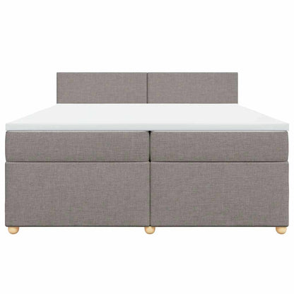 Box Spring Postel S Matrací Taupe 200X200 Cm Textil