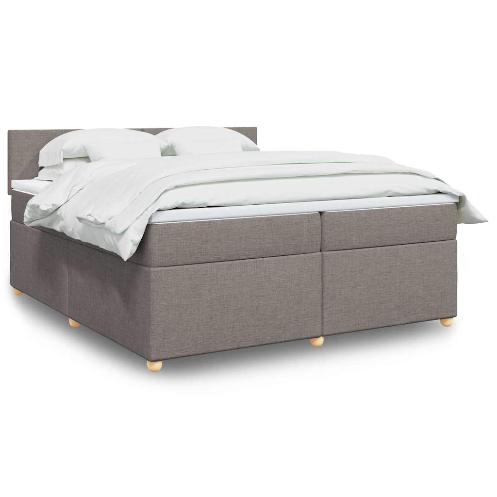 Box Spring Postel S Matrací Taupe 200X200 Cm Textil