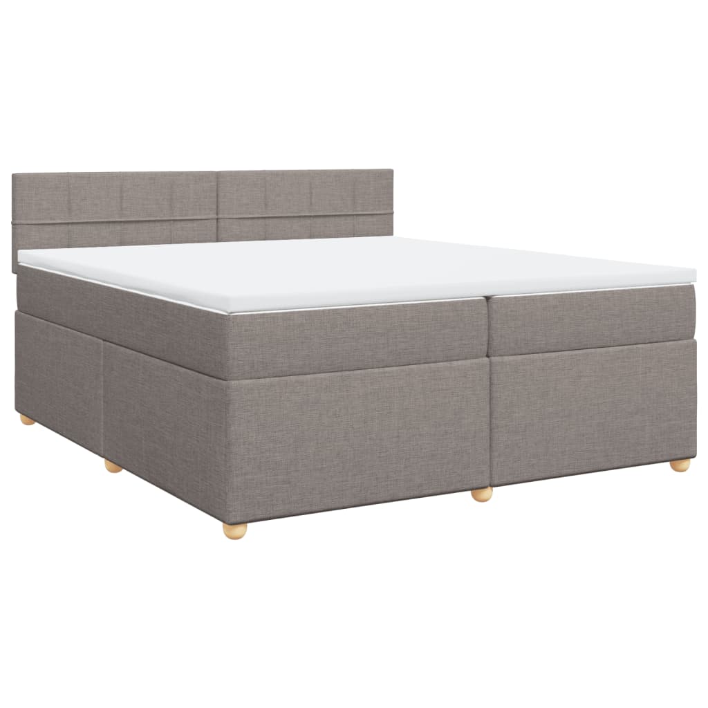 Box Spring Postel S Matrací Taupe 200X200 Cm Textil