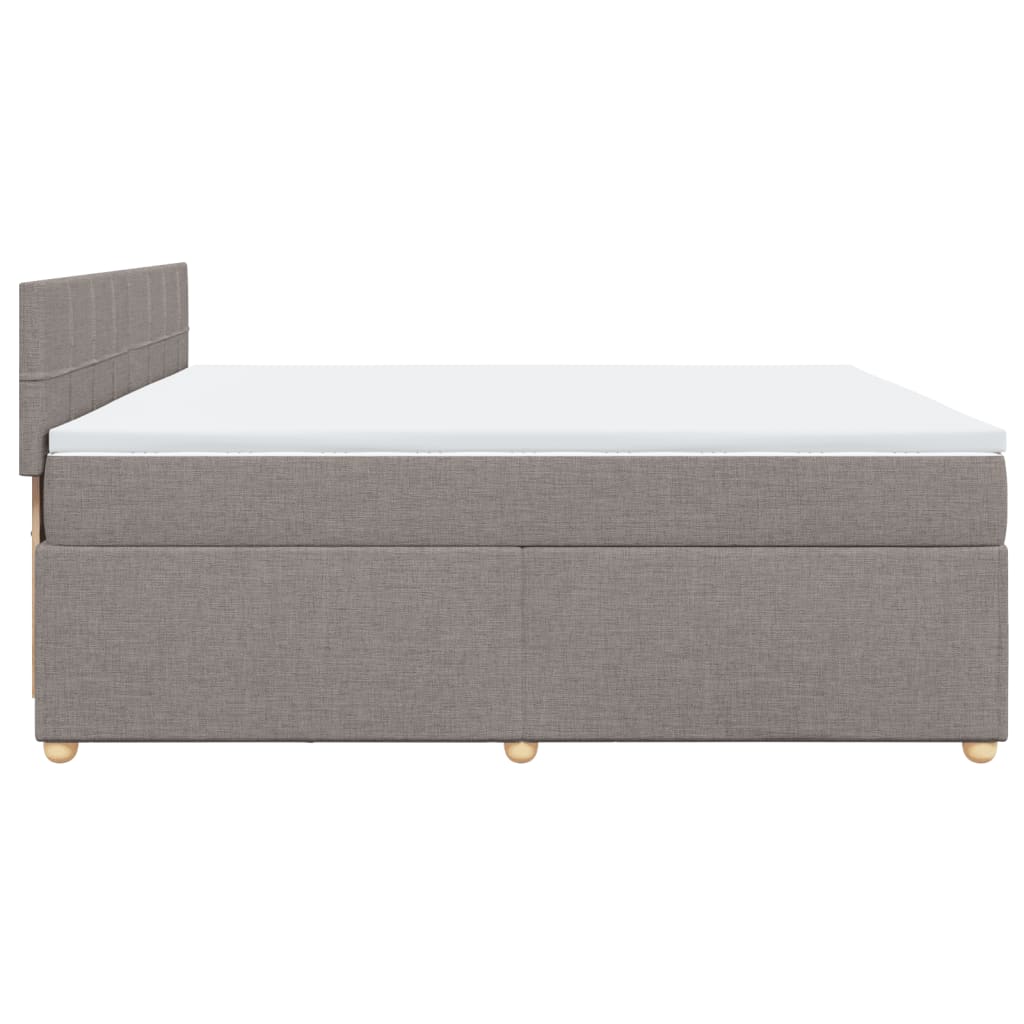 Box Spring Postel S Matrací Taupe 200X200 Cm Textil