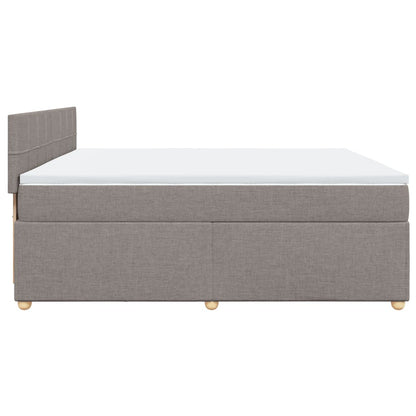 Box Spring Postel S Matrací Taupe 200X200 Cm Textil
