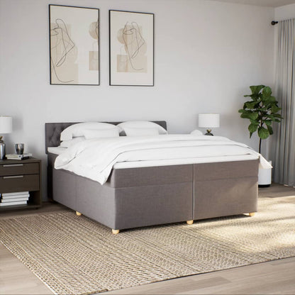 Box Spring Postel S Matrací Taupe 200X200 Cm Textil