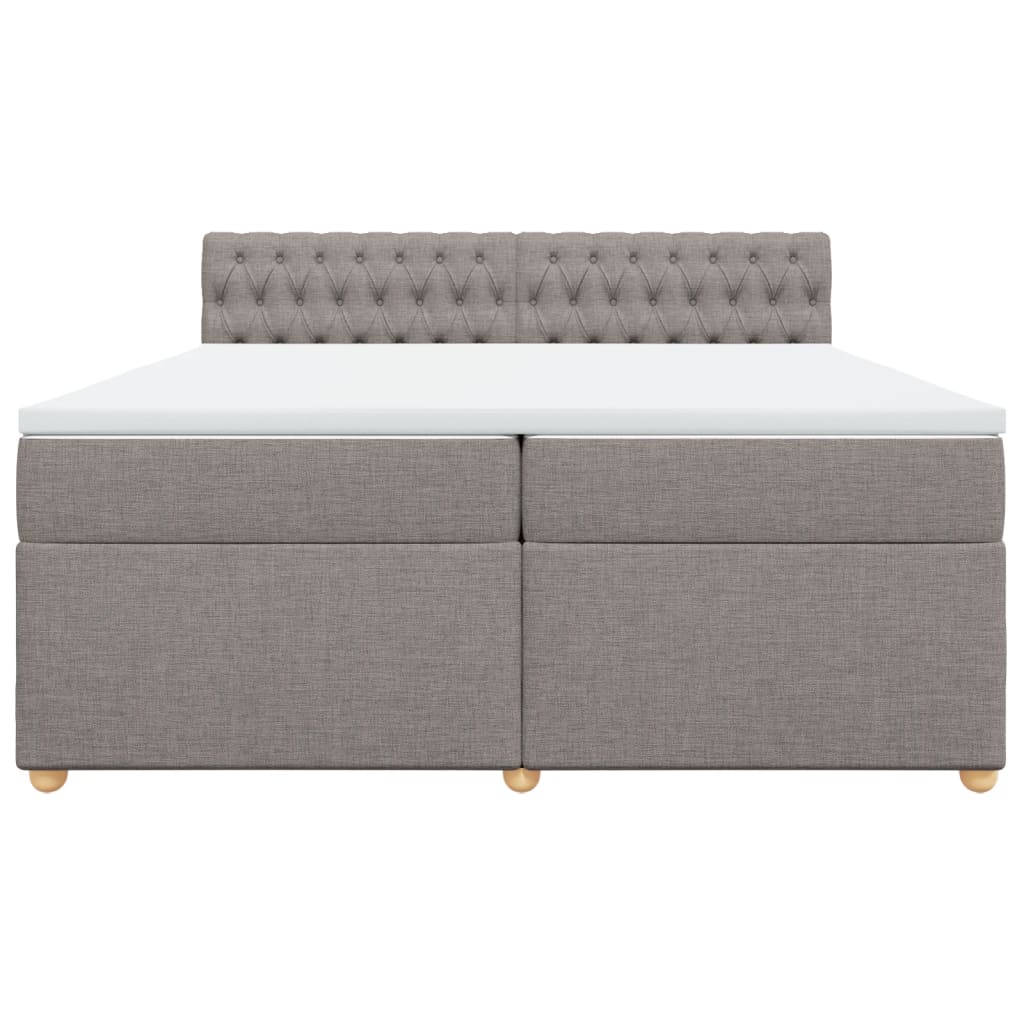 Box Spring Postel S Matrací Taupe 200X200 Cm Textil