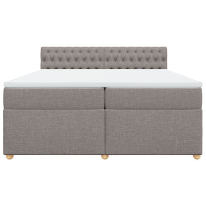 Box Spring Postel S Matrací Taupe 200X200 Cm Textil