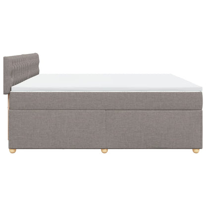 Box Spring Postel S Matrací Taupe 200X200 Cm Textil