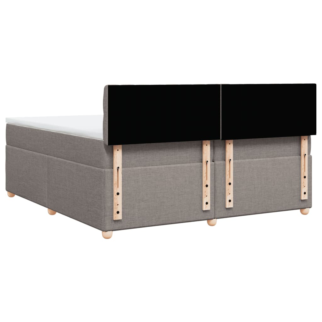 Box Spring Postel S Matrací Taupe 200X200 Cm Textil