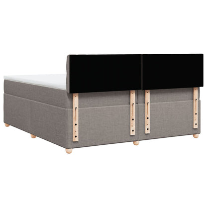 Box Spring Postel S Matrací Taupe 200X200 Cm Textil
