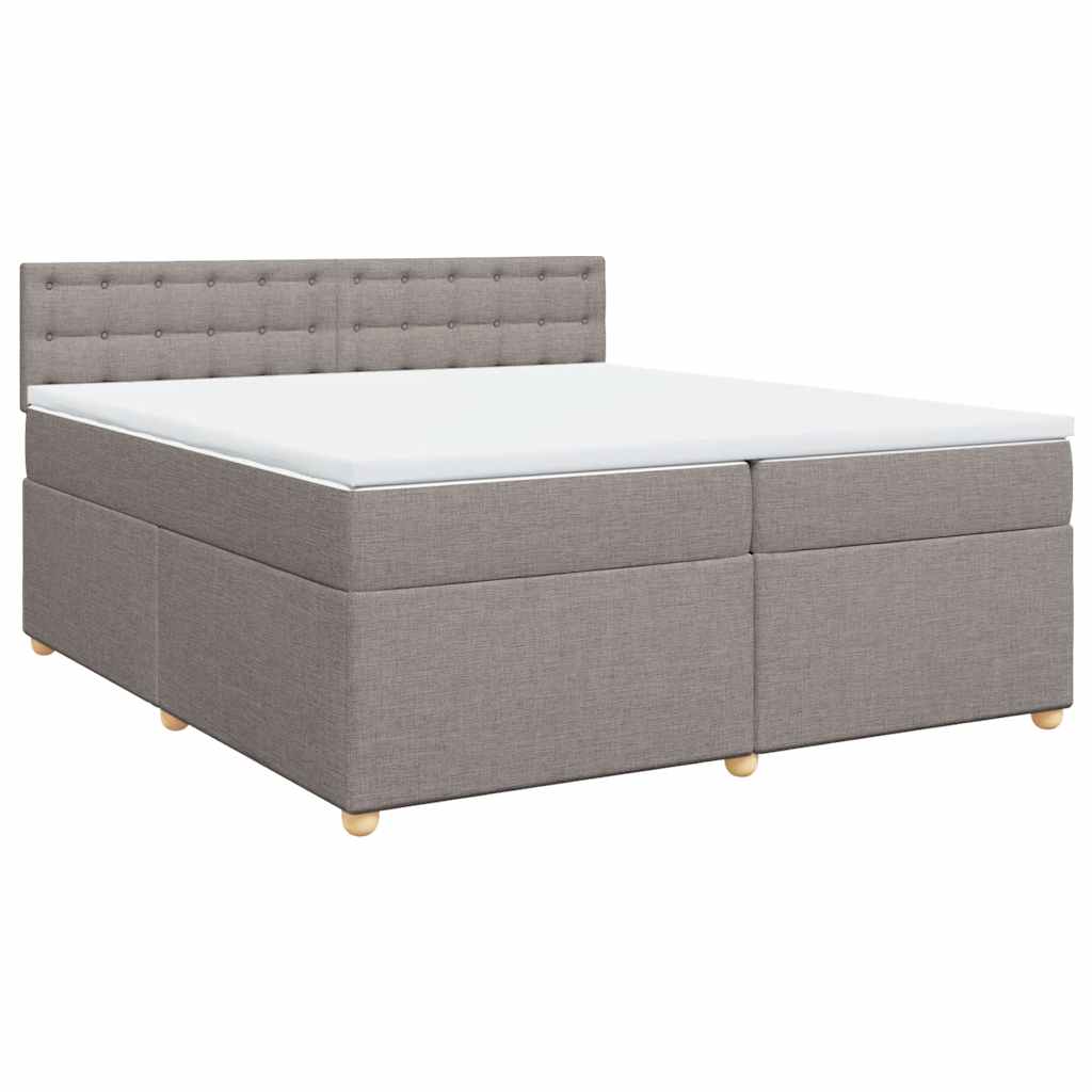 Box Spring Postel S Matrací Taupe 200X200 Cm Textil