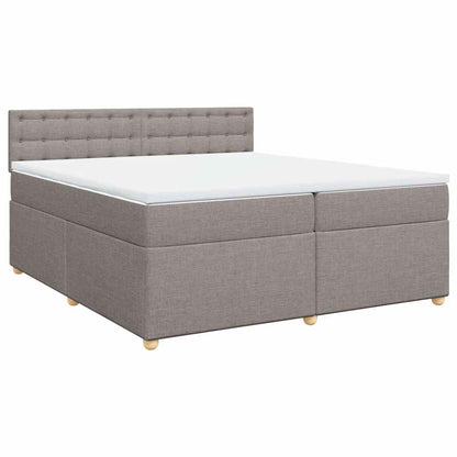 Box Spring Postel S Matrací Taupe 200X200 Cm Textil