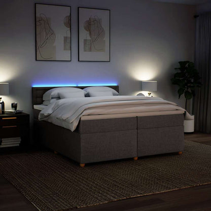 Box Spring Postel S Matrací Taupe 200X200 Cm Textil
