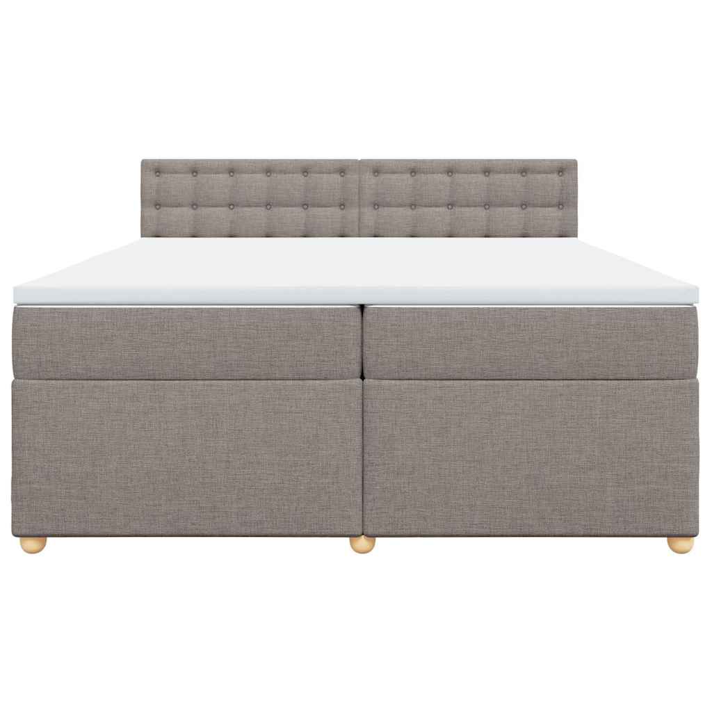 Box Spring Postel S Matrací Taupe 200X200 Cm Textil