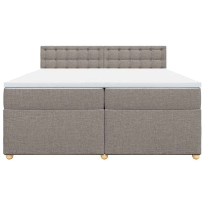 Box Spring Postel S Matrací Taupe 200X200 Cm Textil