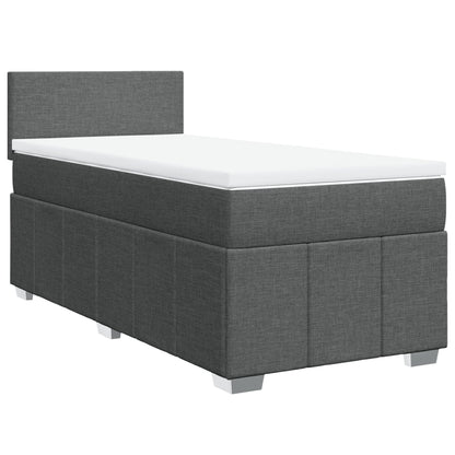 Box Spring Postel S Matrací Tmavě Šedá 80 X 200 Cm Textil