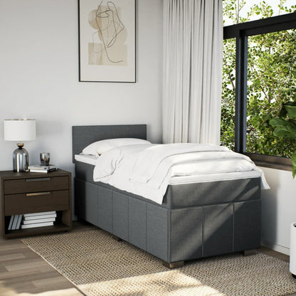 Box Spring Postel S Matrací Tmavě Šedá 80 X 200 Cm Textil