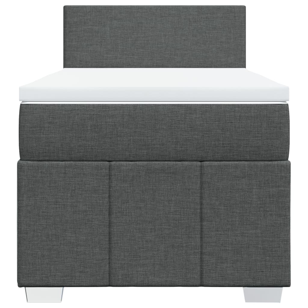 Box Spring Postel S Matrací Tmavě Šedá 80 X 200 Cm Textil