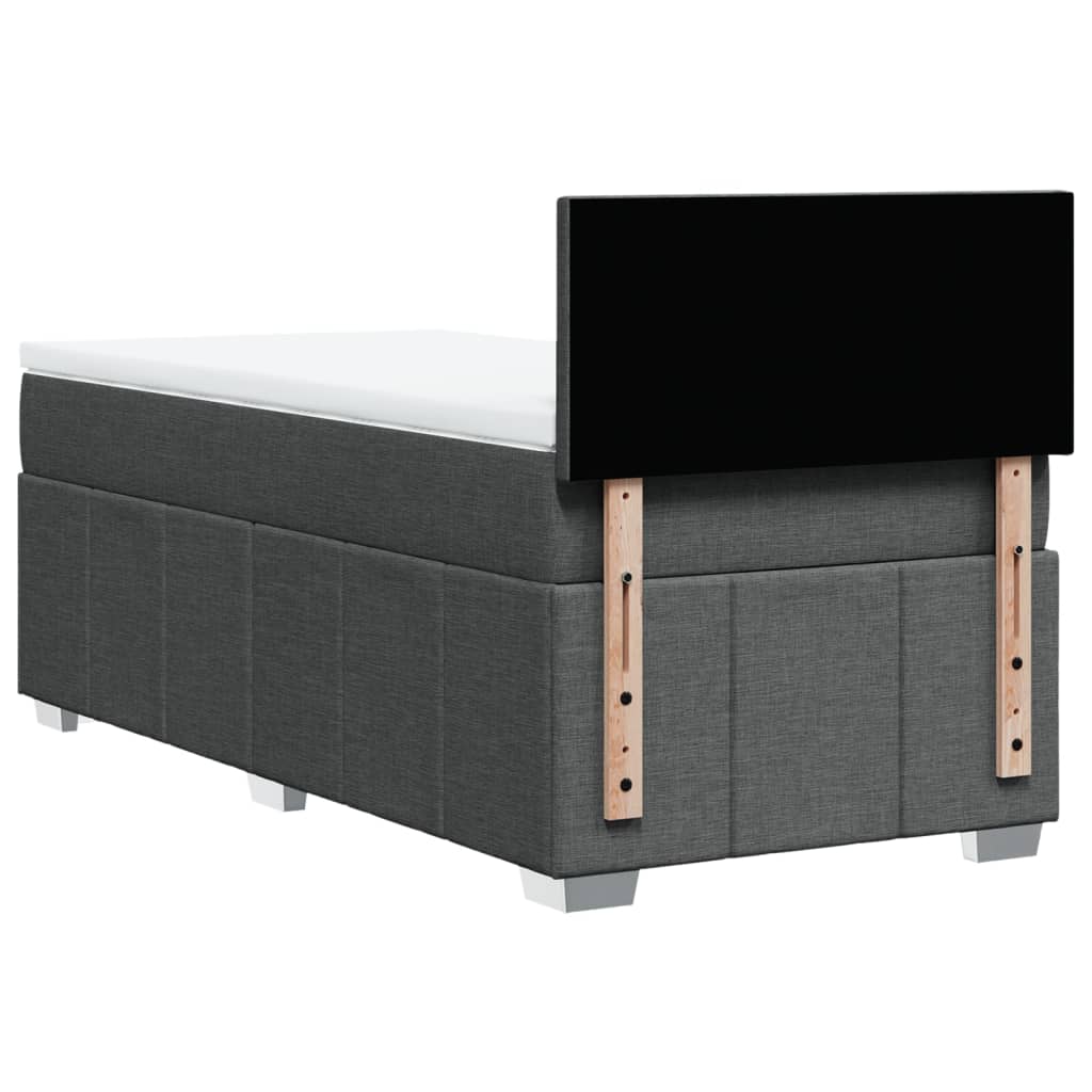 Box Spring Postel S Matrací Tmavě Šedá 80 X 200 Cm Textil