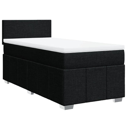 Box Spring Postel S Matrací Černá 80 X 200 Cm Textil