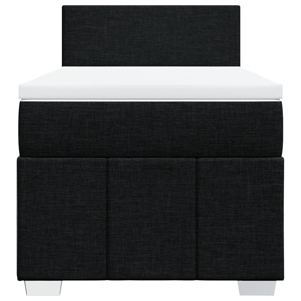 Box Spring Postel S Matrací Černá 80 X 200 Cm Textil
