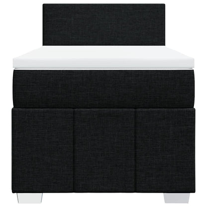 Box Spring Postel S Matrací Černá 80 X 200 Cm Textil