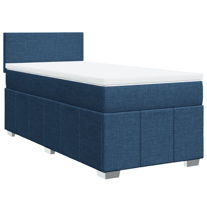 Box Spring Postel S Matrací Modrá 80X200 Cm Textil