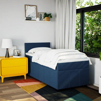Box Spring Postel S Matrací Modrá 80X200 Cm Textil