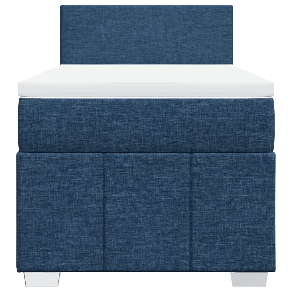 Box Spring Postel S Matrací Modrá 80X200 Cm Textil