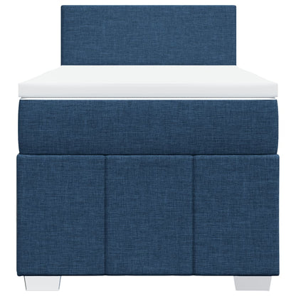 Box Spring Postel S Matrací Modrá 80X200 Cm Textil