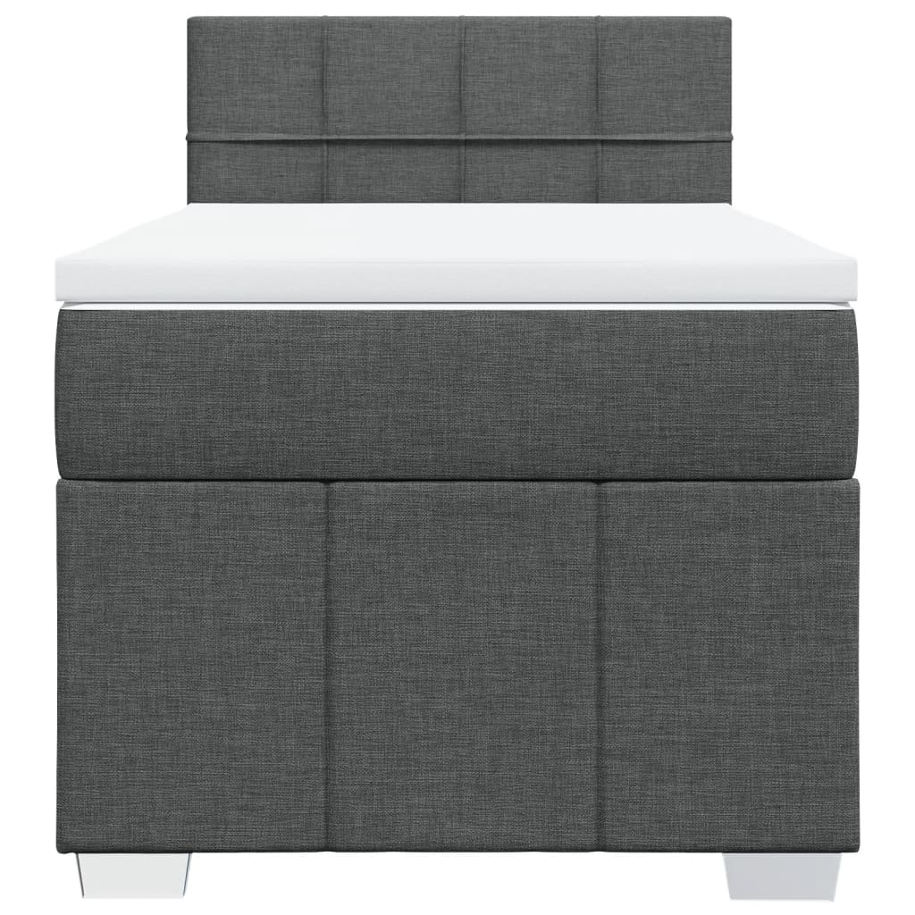 Box Spring Postel S Matrací Tmavě Šedá 80 X 200 Cm Textil