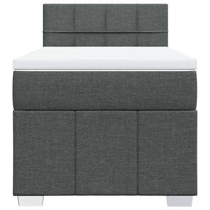 Box Spring Postel S Matrací Tmavě Šedá 80 X 200 Cm Textil