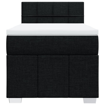 Box Spring Postel S Matrací Černá 80 X 200 Cm Textil