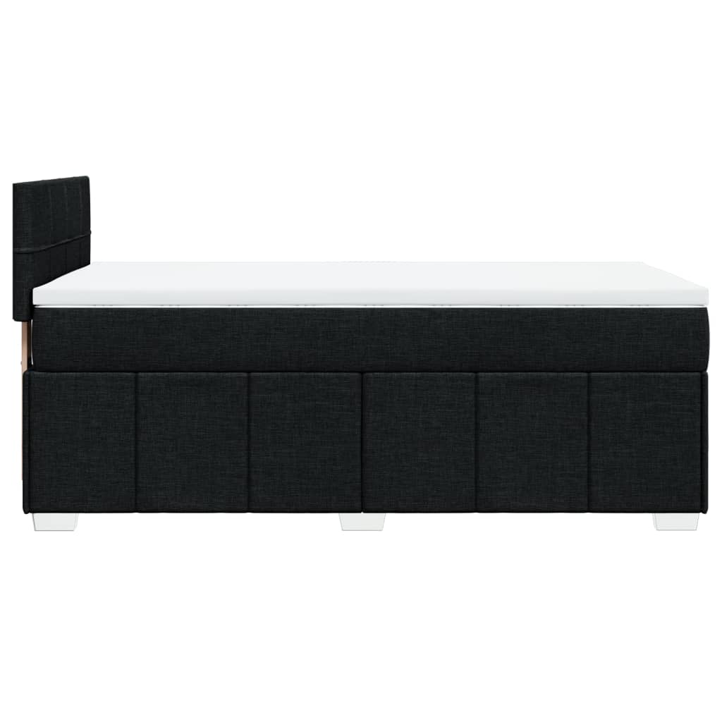 Box Spring Postel S Matrací Černá 80 X 200 Cm Textil