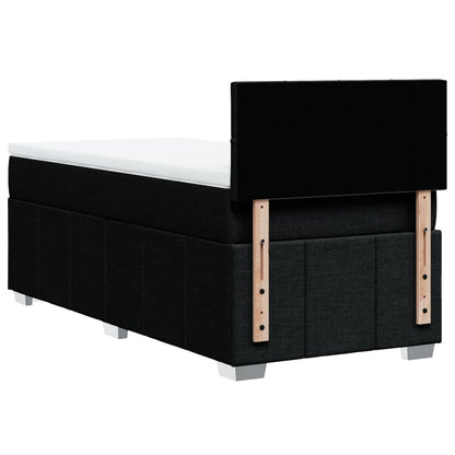 Box Spring Postel S Matrací Černá 80 X 200 Cm Textil