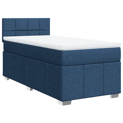 Box Spring Postel S Matrací Modrá 80X200 Cm Textil