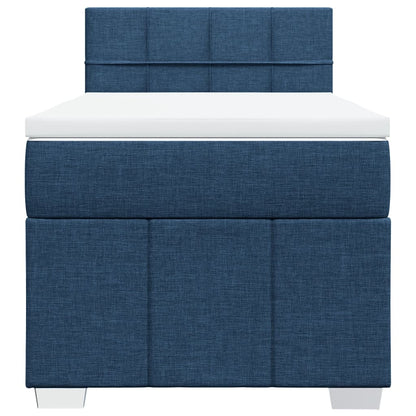 Box Spring Postel S Matrací Modrá 80X200 Cm Textil