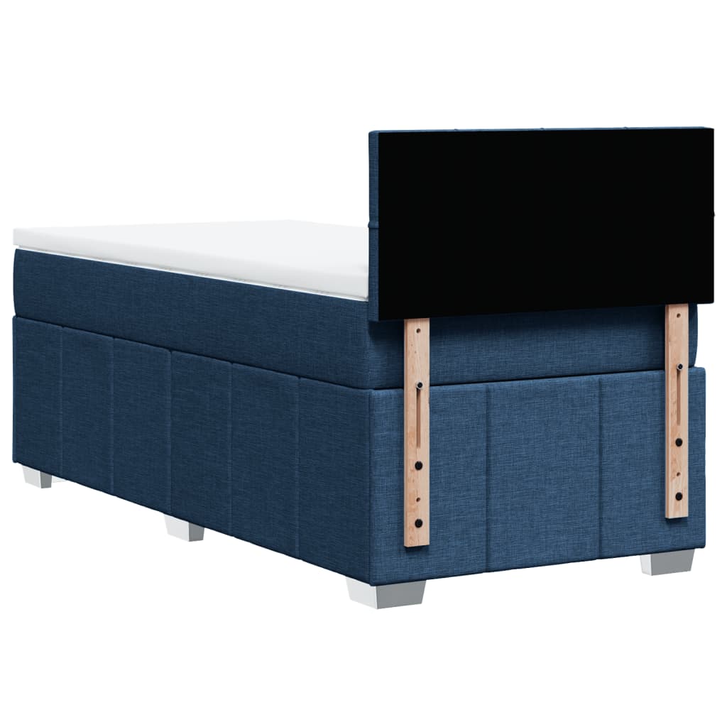 Box Spring Postel S Matrací Modrá 80X200 Cm Textil