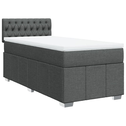 Box Spring Postel S Matrací Tmavě Šedá 80 X 200 Cm Textil