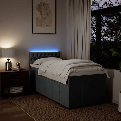 Box Spring Postel S Matrací Tmavě Šedá 80 X 200 Cm Textil