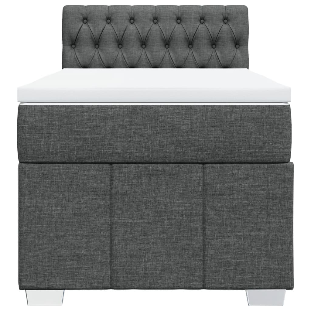 Box Spring Postel S Matrací Tmavě Šedá 80 X 200 Cm Textil