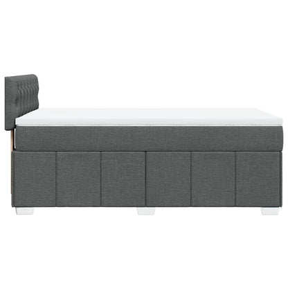Box Spring Postel S Matrací Tmavě Šedá 80 X 200 Cm Textil