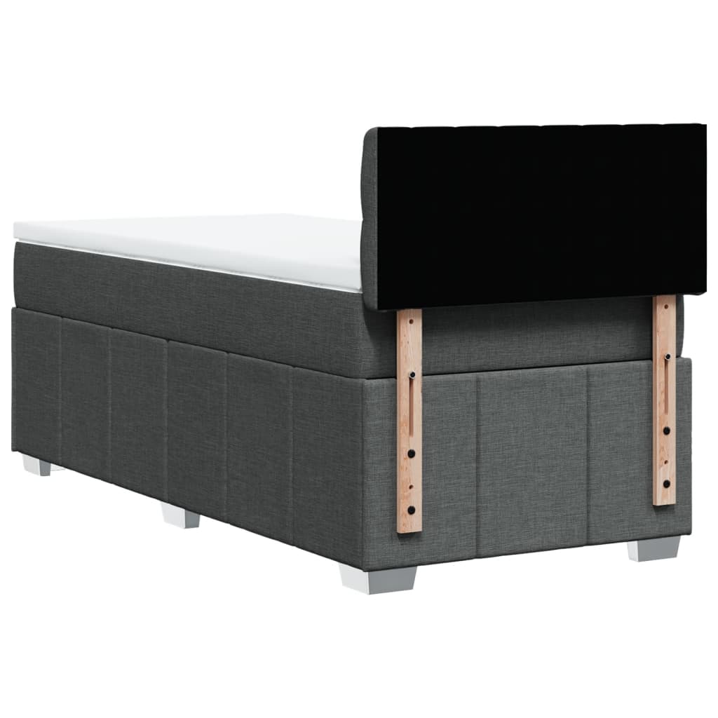 Box Spring Postel S Matrací Tmavě Šedá 80 X 200 Cm Textil