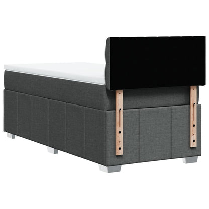 Box Spring Postel S Matrací Tmavě Šedá 80 X 200 Cm Textil