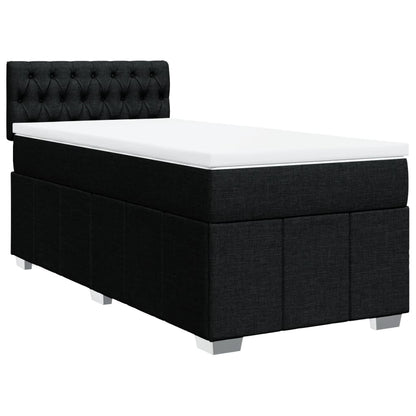 Box Spring Postel S Matrací Černá 80 X 200 Cm Textil